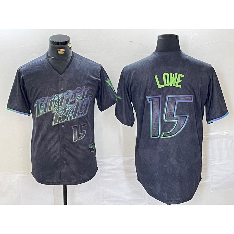 Tampa Bay Rays #15 Josh Lowe Number Charcoal Puhics 2024 City Connect Limited Stitched Jersey 2