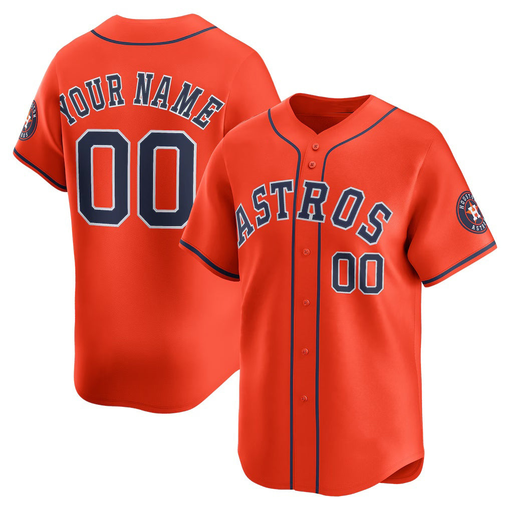 Custom Houston Astros Orange Puhics Alternate Limited Jersey