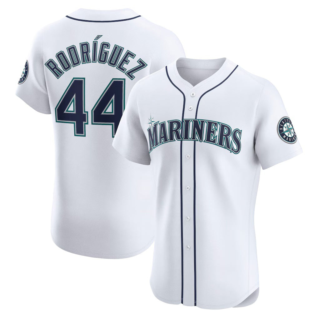 Seattle Mariners #44 Julio Rodr¨ªguez White Puhics Home Elite Jersey