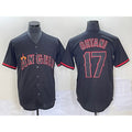 Los Angeles Angels #17 Shohei Ohtani Lights Out Black Puhics Fashion Cool base Jersey