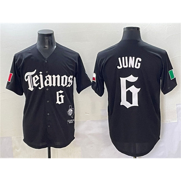 Texas Rangers #6 Josh Jung Black Puhics Mexico 2025 Vapor Premier Limited Stitched Jersey