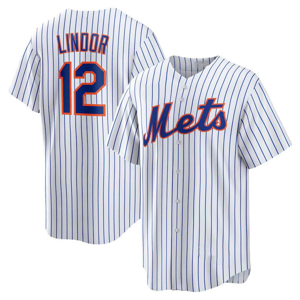 New York Mets #12 Francisco Lindor White Puhics Home Replica Player Jersey