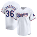 Texas Rangers #36 Wyatt Langford White Puhics Home Limited Player Jersey
