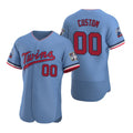 Custom Minnesota Twins Light Blue Puhics Stitched Flex Base Jersey