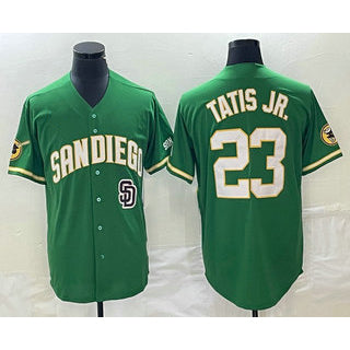 San Diego Padres #23 Fernando Tatis Jr Green Puhics Cool Base Stitched Jersey 2