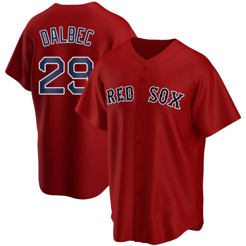 Boston Red Sox #29 Bobby Dalbec Red Puhics Stitched Cool Base Jersey