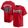 Custom Atlanta Braves Red Puhics Alternate Limited Jersey