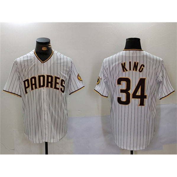 San Diego Padres #34 Michael King White Puhics Cool Base Stitched Jersey