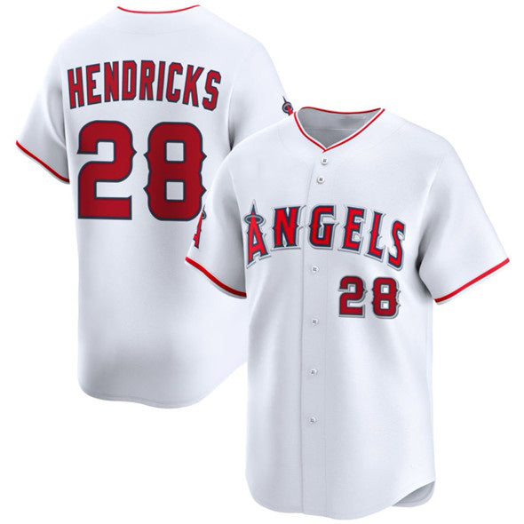 Los Angeles Angels #28 Kyle Hendricks White Puhics 2024 Home Limited Stitched Jersey