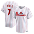 Philadelphia Phillies #7 Trea Turner White Puhics Home Limited Player Jersey