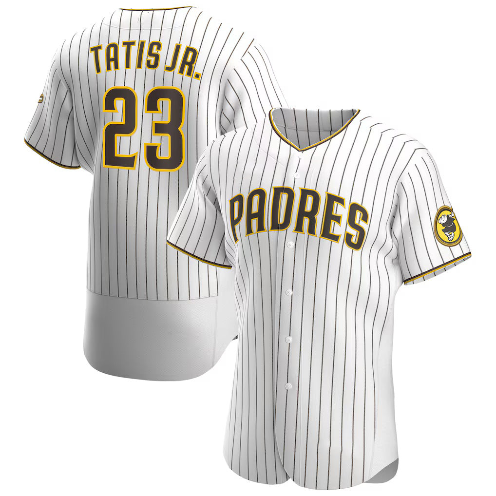 San Diego Padres #23 Fernando Tat¨ªs Jr. White-Brown Puhics Home Authentic Player Jersey
