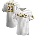San Diego Padres #23 Fernando Tat¨ªs Jr. White-Brown Puhics Home Authentic Player Jersey