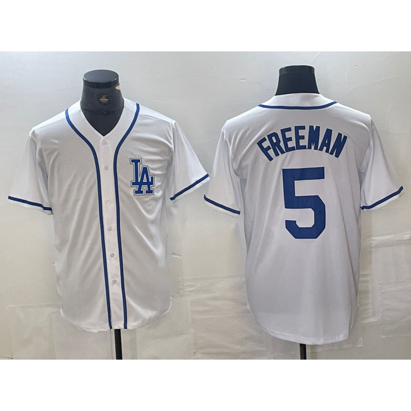 Los Angeles Dodgers #5 Freddie Freeman White Puhics Cool Base Stitched Jersey
