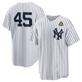 New York Yankees #45 Gerrit Cole White Puhics 2024 World Series Cool Base Stitched Jersey