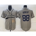 Chicago White Sox #88 Luis Robert Number Grey Puhics Cool Base Stitched Jersey