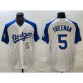 Los Angeles Dodgers #5 Freddie Freeman Number White Blue Puhics Fashion Stitched Cool Base Limited Jersey 3