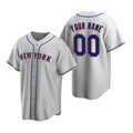 Custom New York Mets Gray Puhics Stitched Cool Base Road Jersey
