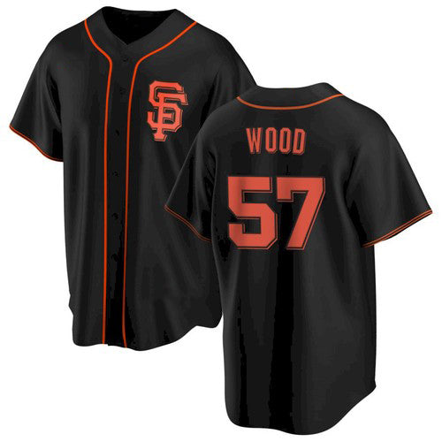 San Francisco Giants #57 Alex Wood Black Puhics Alternate Jersey