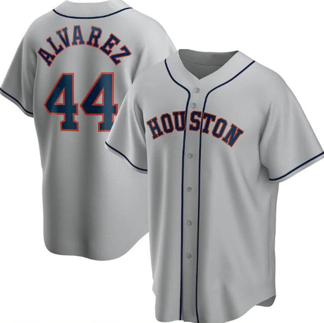 Houston Astros #44 Yordan Alvarez Grey Puhics Cool Base Stitched Jersey