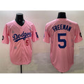 Los Angeles Dodgers #5 Freddie Freeman Pink Puhics 2025 Tokyo Series Limited Stitched Jersey