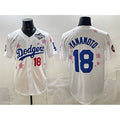 Los Angeles Dodgers #18 Yoshinobu Yamamoto White Puhics 2025 World Series Patch Tokyo Series Limited Stitched Jersey