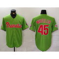 Philadelphia Phillies #45 Zack Wheeler Green Puhics With Patch Stitched Cool Base Jersey