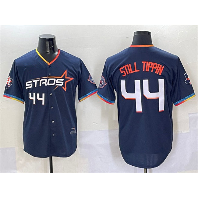 Houston Astros #44 Still Tippin Navy Puhics 2025 City Connect With Texas Patch Limited Stitched Jersey
