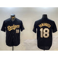 Los Angeles Dodgers #18 Yoshinobu Yamamoto Black Gold Puhics Limited Stitched Jersey