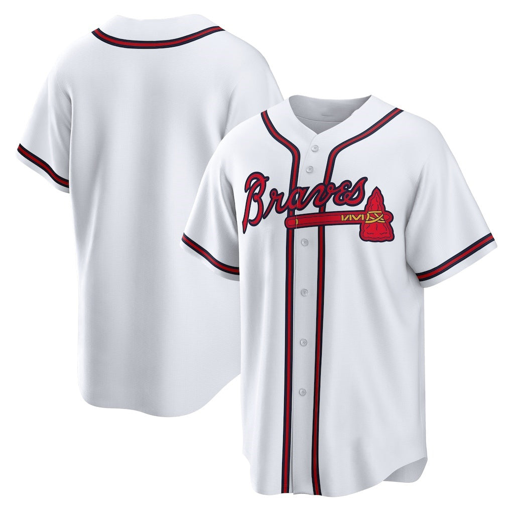 Atlanta Braves White Puhics Home Replica Team Jersey