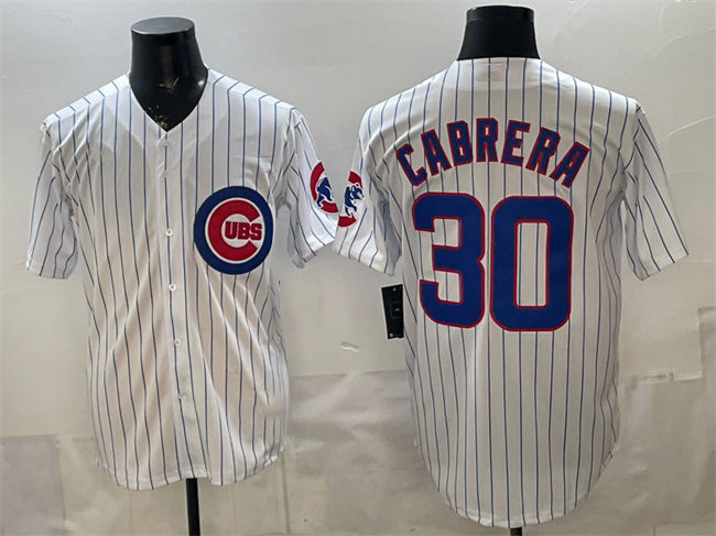 Chicago Cubs #30 Edward Cabrera White Puhics 2026 Cool Base Stitched Jersey
