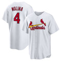 St. Louis Cardinals #4 Yadier Molina White Puhics Home Replica Retired Player Jersey