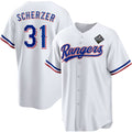 Texas Rangers #31 Max Scherzer 2023 White Puhics World Series Stitched Jersey