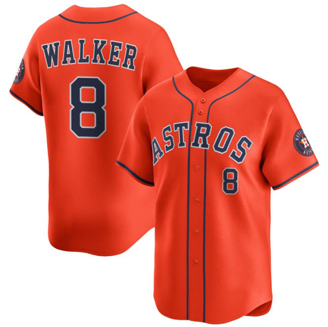 Houston Astros #8 Christian Walker Orange Puhics 2025 Alternate Limited Stitched Jersey