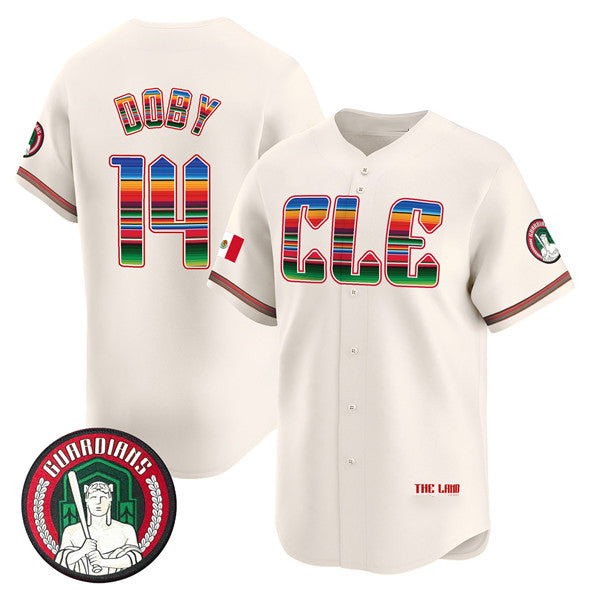 Cleveland Guardians #14 Larry Doby Cream Puhics Mexico Vapor Premier Limited Stitched Jersey