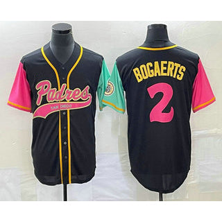San Diego Padres #2 Xander Bogaerts Black Puhics NEW 2023 City Connect Cool Base Stitched Jersey 2