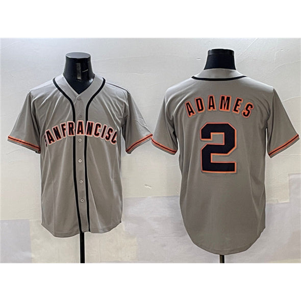 San Francisco Giants #2 Willy Adames Gray Puhics Cool Base Stitched Jersey 2