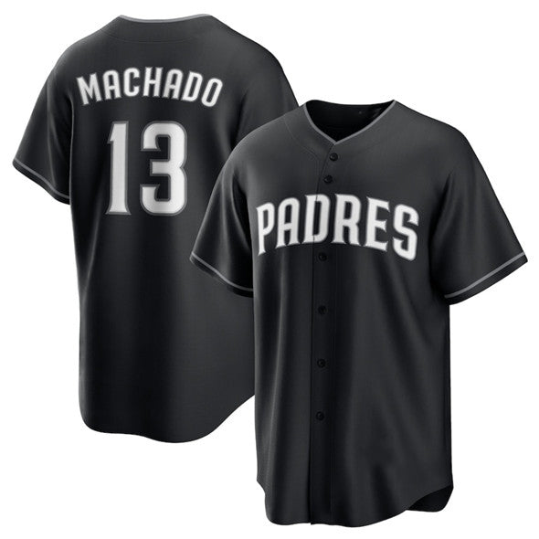 San Diego Padres #13 Manny Machado Black Puhics Lights Out Limited Stitched Jersey