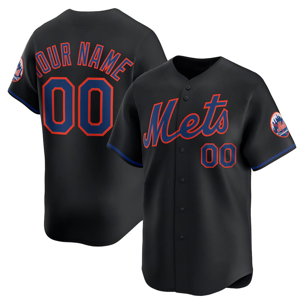Custom New York Mets Black Puhics Alternate Limited Jersey