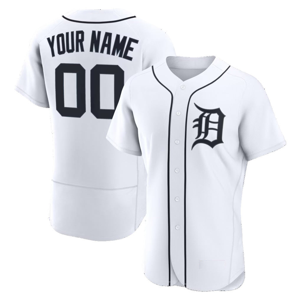 Custom Detroit Tigers White Puhics Home Authentic Jersey