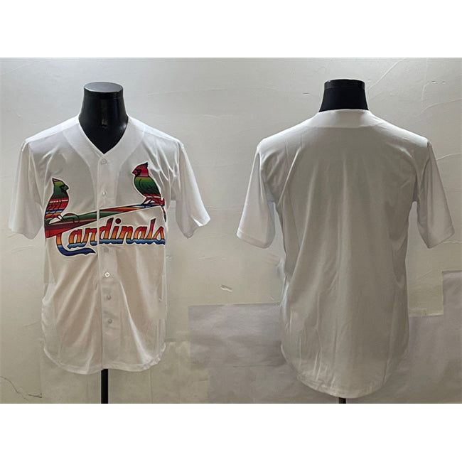 St. Louis Cardinals Blank White Puhics Cool Base Stitched Jersey