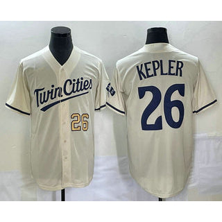 Minnesota Twins #26 Max Kepler Number Cream Puhics 2022 City Connect Cool Base Stitched Jersey