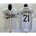Pittsburgh Pirates #21 Roberto Clemente White Puhics Cool Base Stitched Jersey