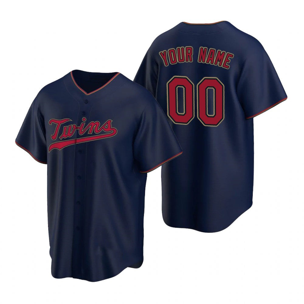 Custom Minnesota Twins Navy Puhics 2020 Stitched Cool Base Jersey