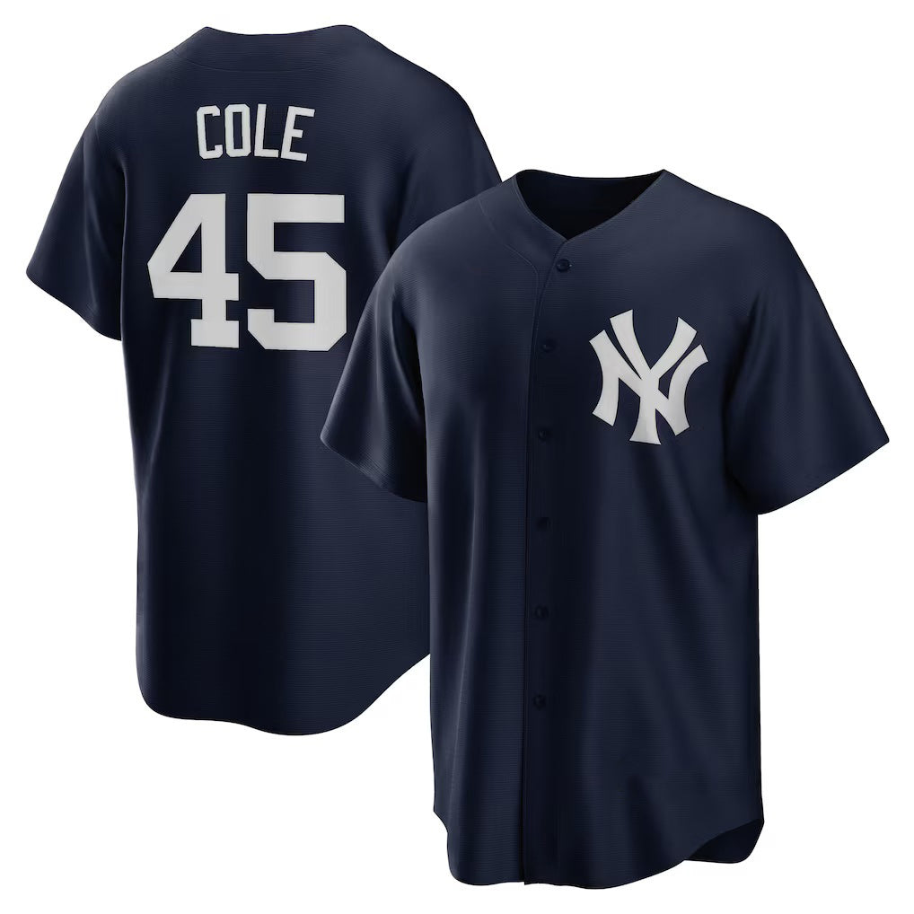 New York Yankees #45 Gerrit Cole Navy Puhics Alternate Replica Player Name Jersey