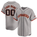 Custom San Francisco Giants Active Player Gray Puhics Away Limited Stitched Jersey
