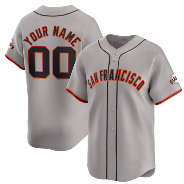 Custom San Francisco Giants Active Player Gray Puhics Away Limited Stitched Jersey