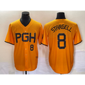 Pittsburgh Pirates #8 Willie Stargell Number Gold Puhics 2023 City Connect Stitched Jersey 2