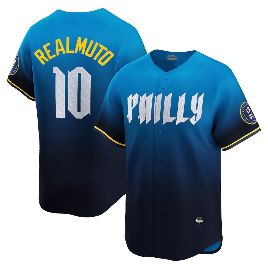 Philadelphia Phillies #10 J.T. Realmuto Navy Puhics City Connect Limited Jersey
