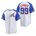 Atlanta Braves #99 Spencer Strider White Puhics 2023 City Connect Cool Base Stitched Jersey
