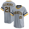 Pittsburgh Pirates #21 Roberto Clemente Gray Puhics Throwback Cooperstown Collection Limited Jersey